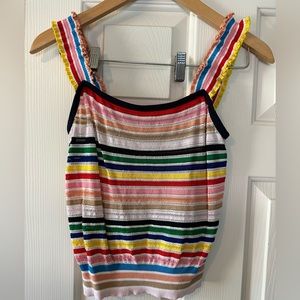 J Crew Rainbow Stripe Knit Crop Tank